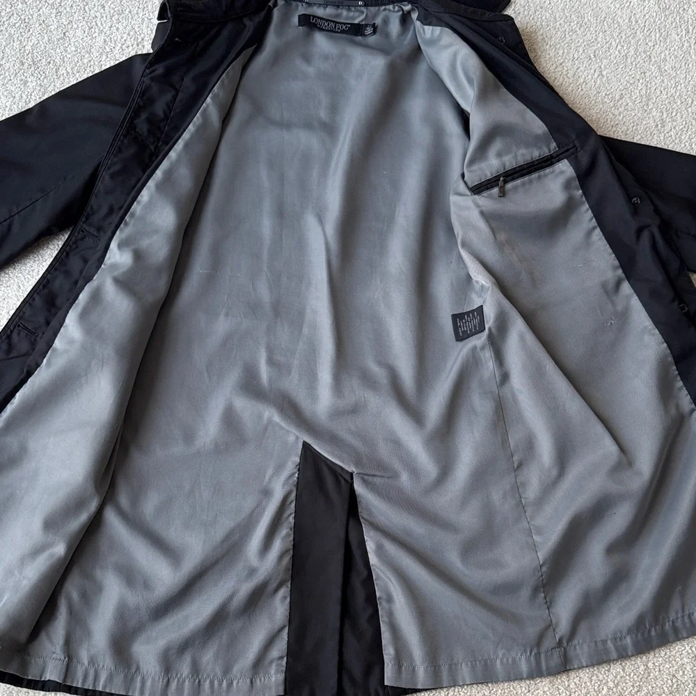 LONDON FOG Manhattan Women's Black Lined Trench Coat - Picture 11 of 14